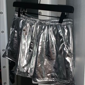 Silver booty shorts